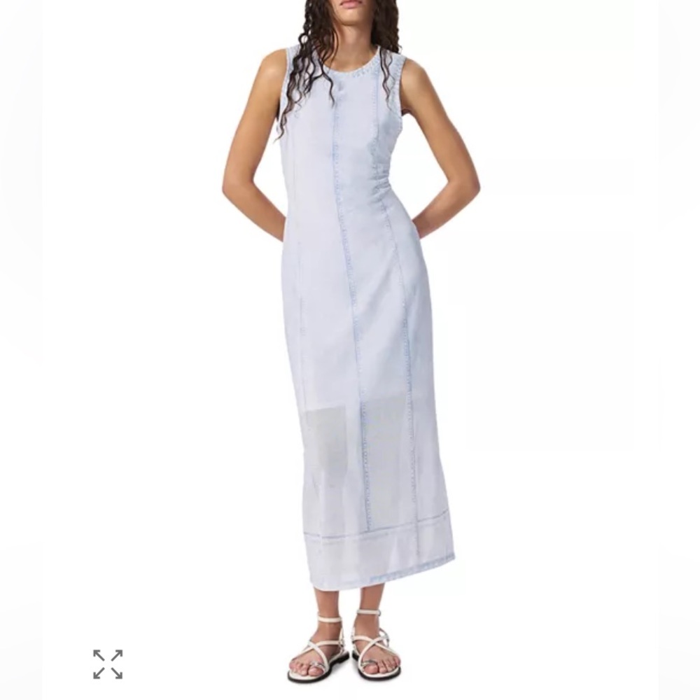 rag & bone Miramar Mesh Pale Blue Sleeveless Midi Dress$298